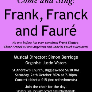 2026 Come and Sing Frank, Franck, Faure